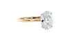 Oval Solitaire Hidden Halo Slim Band Diamond Engagement Ring