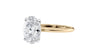 Oval Solitaire Hidden Halo Slim Band Diamond Engagement Ring