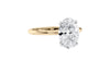 Oval Solitaire Hidden Halo Slim Band Diamond Engagement Ring