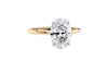 Oval Solitaire Hidden Halo Slim Band Diamond Engagement Ring