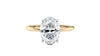 Oval Solitaire Hidden Halo Slim Band Diamond Engagement Ring