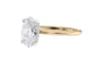 Oval Solitaire Hidden Halo Slim Band Diamond Engagement Ring