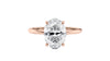 Oval Solitaire Hidden Halo Slim Band Diamond Engagement Ring