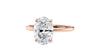 Oval Solitaire Hidden Halo Slim Band Diamond Engagement Ring