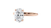 Oval Solitaire Hidden Halo Slim Band Diamond Engagement Ring