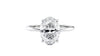 Oval Solitaire Hidden Halo Slim Band Diamond Engagement Ring