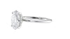 Oval Solitaire Hidden Halo Slim Band Diamond Engagement Ring