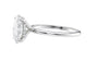 Oval Solitaire Hidden Halo Slim Band Diamond Engagement Ring