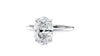 Oval Solitaire Hidden Halo Slim Band Diamond Engagement Ring