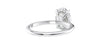 Oval Solitaire Hidden Halo Slim Band Diamond Engagement Ring