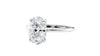 Oval Solitaire Hidden Halo Slim Band Diamond Engagement Ring