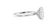 Oval Solitaire Hidden Halo Slim Band Diamond Engagement Ring