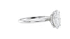 Oval Solitaire Hidden Halo Slim Band Diamond Engagement Ring