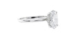 Oval Solitaire Hidden Halo Slim Band Diamond Engagement Ring