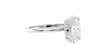 Oval Solitaire Hidden Halo Slim Band Diamond Engagement Ring