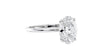 Oval Solitaire Hidden Halo Slim Band Diamond Engagement Ring
