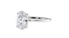 Oval Solitaire Hidden Halo Slim Band Diamond Engagement Ring