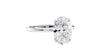 Oval Solitaire Hidden Halo Slim Band Diamond Engagement Ring