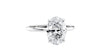 Oval Solitaire Hidden Halo Slim Band Diamond Engagement Ring