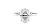 Oval Solitaire Hidden Halo Slim Band Diamond Engagement Ring