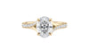 Oval Solitaire Half Set Split Diamond Band Engagement Ring