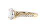 Oval Solitaire Half Set Split Diamond Band Engagement Ring