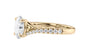 Oval Solitaire Half Set Split Diamond Band Engagement Ring