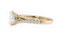 Oval Solitaire Half Set Split Diamond Band Engagement Ring