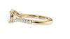 Oval Solitaire Half Set Split Diamond Band Engagement Ring