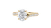 Oval Solitaire Half Set Split Diamond Band Engagement Ring