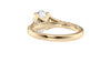 Oval Solitaire Half Set Split Diamond Band Engagement Ring