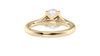 Oval Solitaire Half Set Split Diamond Band Engagement Ring