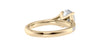 Oval Solitaire Half Set Split Diamond Band Engagement Ring