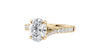 Oval Solitaire Half Set Split Diamond Band Engagement Ring