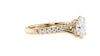 Oval Solitaire Half Set Split Diamond Band Engagement Ring