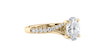 Oval Solitaire Half Set Split Diamond Band Engagement Ring