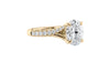 Oval Solitaire Half Set Split Diamond Band Engagement Ring