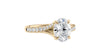 Oval Solitaire Half Set Split Diamond Band Engagement Ring