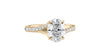 Oval Solitaire Half Set Split Diamond Band Engagement Ring