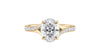 Oval Solitaire Half Set Split Diamond Band Engagement Ring