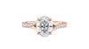 Oval Solitaire Half Set Split Diamond Band Engagement Ring