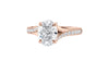 Oval Solitaire Half Set Split Diamond Band Engagement Ring