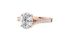 Oval Solitaire Half Set Split Diamond Band Engagement Ring