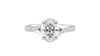 Oval Solitaire Half Set Split Diamond Band Engagement Ring