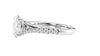 Oval Solitaire Half Set Split Diamond Band Engagement Ring