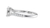 Oval Solitaire Half Set Split Diamond Band Engagement Ring