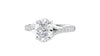 Oval Solitaire Half Set Split Diamond Band Engagement Ring
