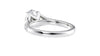 Oval Solitaire Half Set Split Diamond Band Engagement Ring
