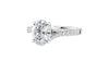 Oval Solitaire Half Set Split Diamond Band Engagement Ring