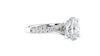 Oval Solitaire Half Set Split Diamond Band Engagement Ring
